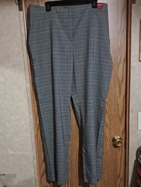 Gray Windowpane Women's Dress Pants Sz 16W